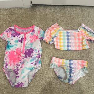 2 Cat & Jack bathing Suits 4T